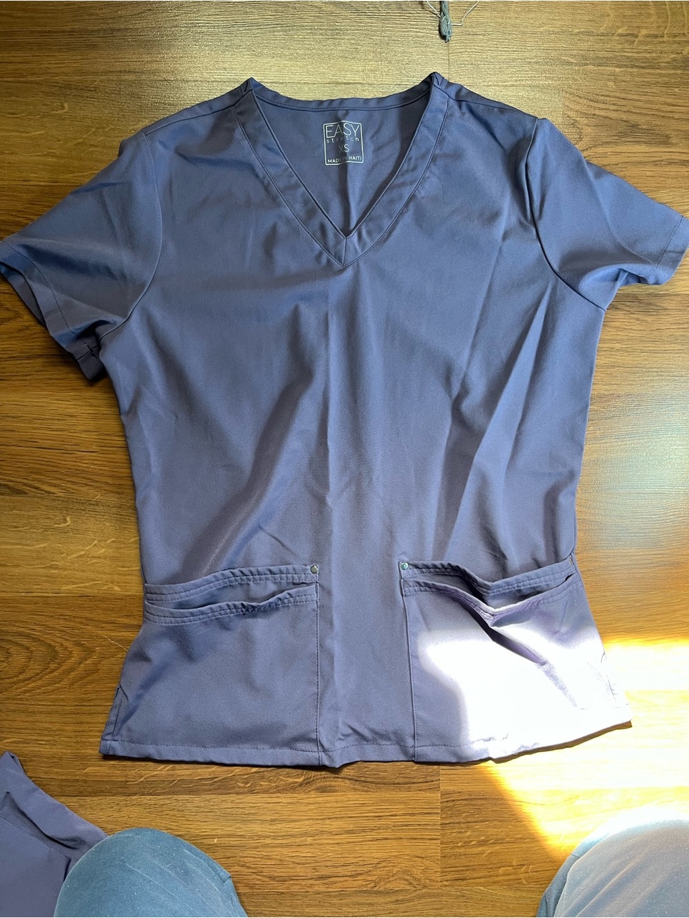 Lilac Easy Stretch Women's V-Neck Scrub Top and Straight leg scrub bottoms